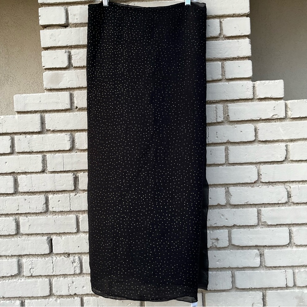 Target Metallic Gold Polka Dot Sheer Sarong in Black - One Size
